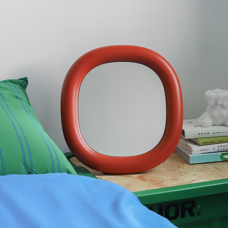 MUID镜间子免打孔形所壁挂446式化妆台圆梳妆镜卫生厕挂墙浴室镜