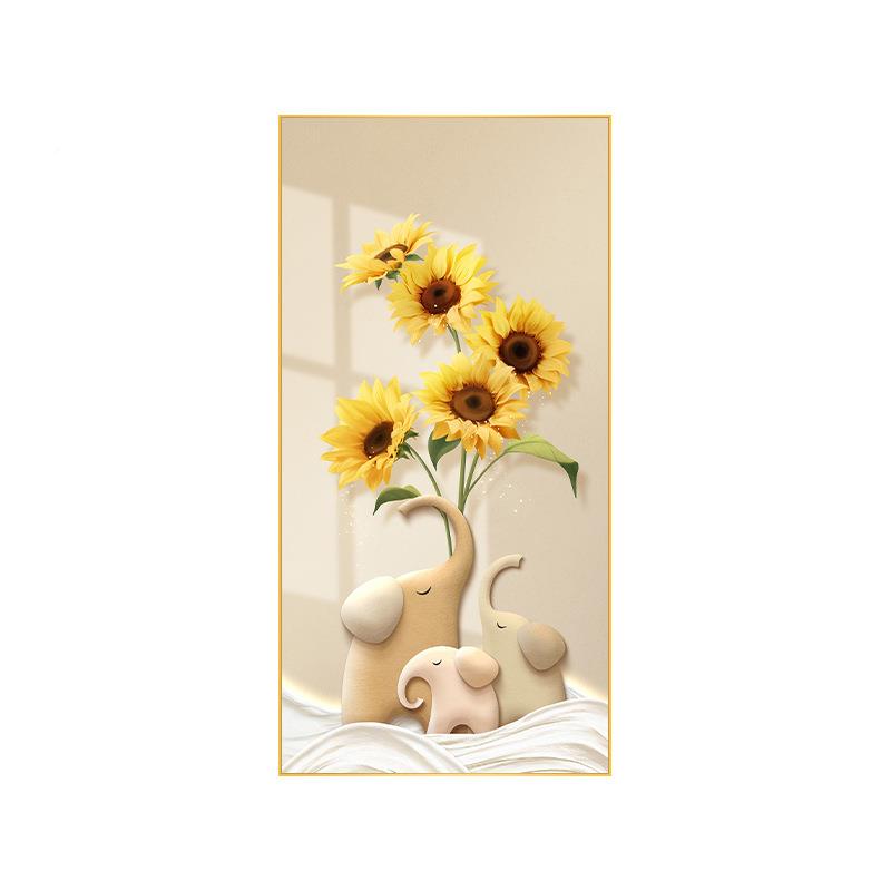 发奶油风大象关装饰761画led带灯入户走廊过挂画新道款正对门光玄