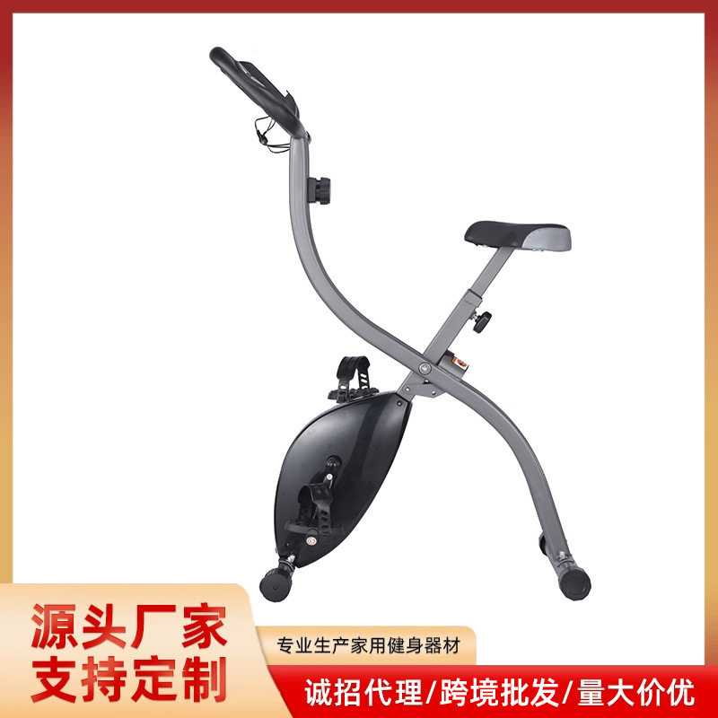 跨境动感单车可折叠健身车室内健身超静音磁控靠背脚踏家用自行车