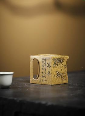 阳羡直四方泥宜兴砂壶原矿48830段高温还原烧精美紫砂紫茶壶产地