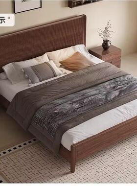 现代简ZHP约205黑胡木全实桃木大婚床小户.型家用15米1.8米双2人