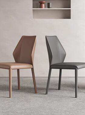 意式餐椅代家用马式极意简舒47782适鞍皮轻奢现简约设计师款样板