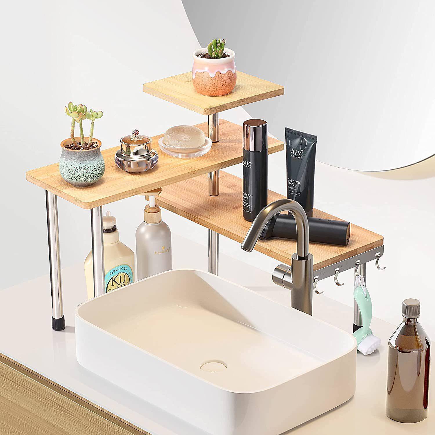 客厅厨置物架带350物挂钩转角调料架桌面收纳浴架室多层房储架花