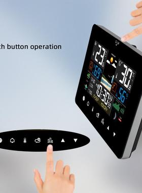 卖热彩屏16121触摸气象钟R传象感温湿度计天气预报钟F大屏气站