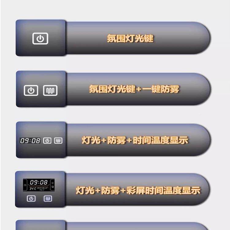 定做619合金卫生间手智能镜柜铝门工厂定制洗间多功能浴镜室柜门