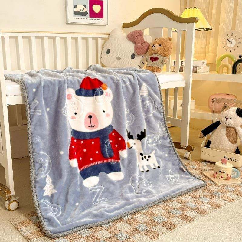 童毯婴儿儿园毛毯幼儿学生小被子161宝童双层加厚云毯宝秋冬午睡