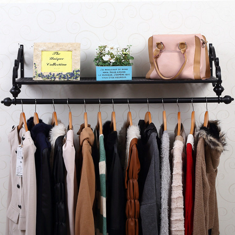 欧式铁艺壁挂服装店衣帽架