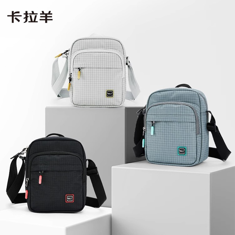 卡拉羊单肩包男休闲斜挎包户外运动牛津纺布学生背包新款大女商务