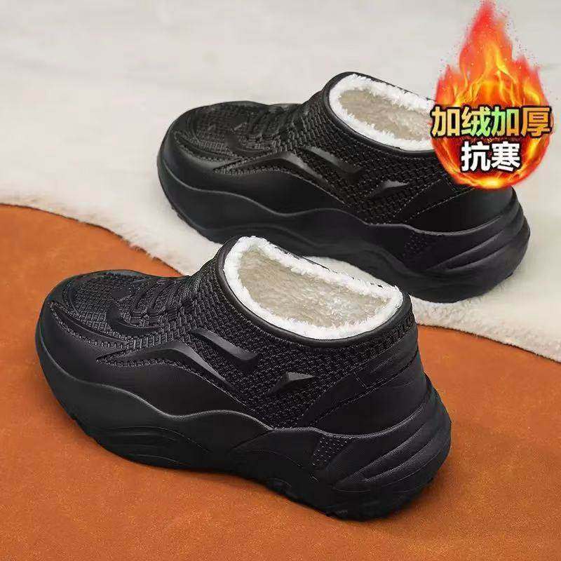 雨鞋男款秋冬加绒新款防滑防臭包头拖鞋高筒厨师鞋防水劳保鞋