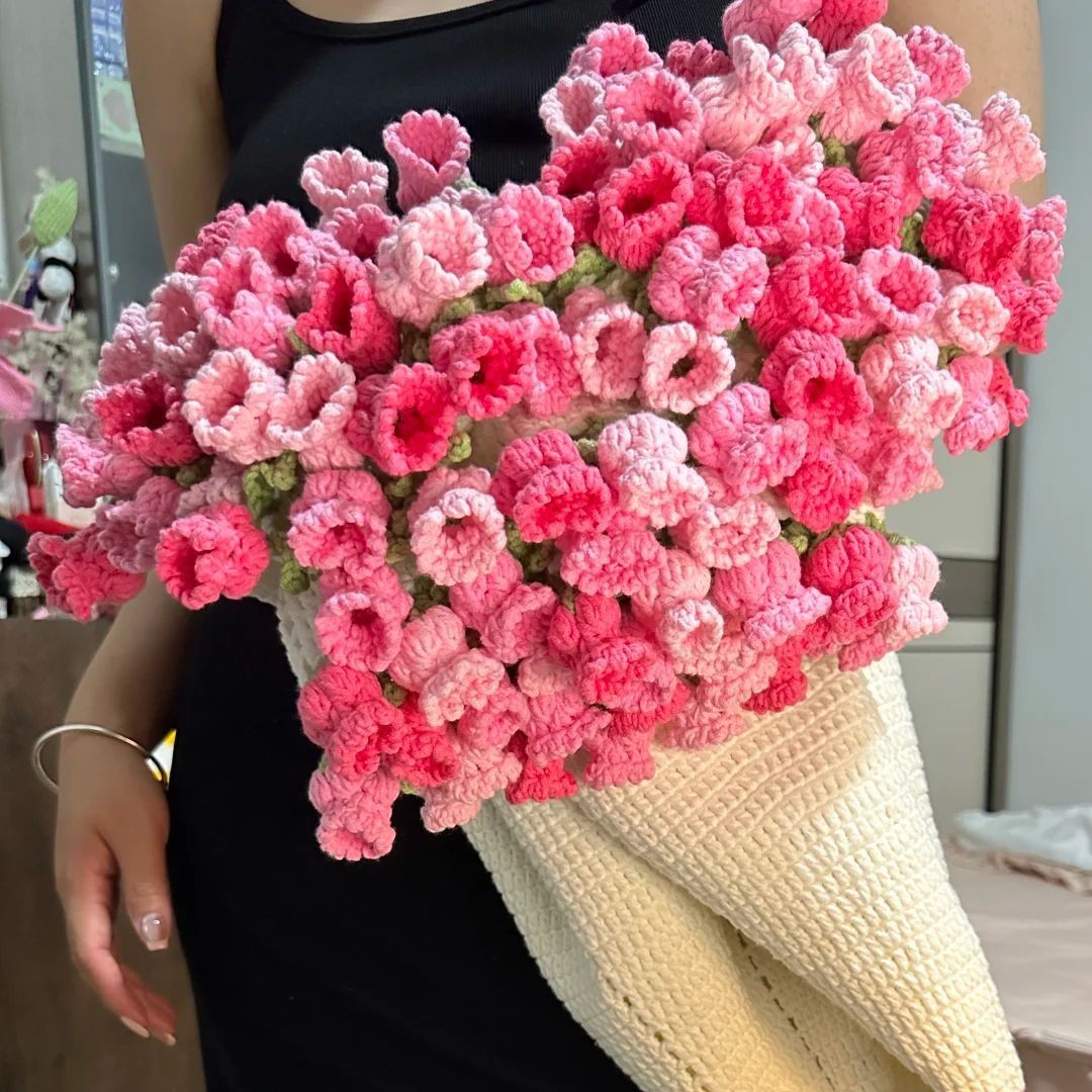 【成品】花束毯子成品玫瑰花毯子成品毛线钩织玫瑰花束礼物拍照