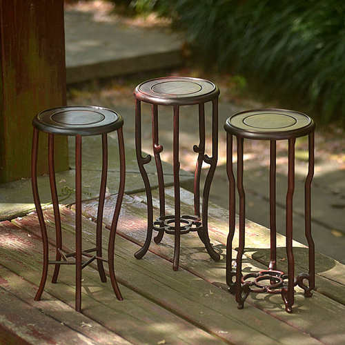 红木雕花瓶花盆底座 红酸枝盆景花架花几兰花 实木圆方形底托架子