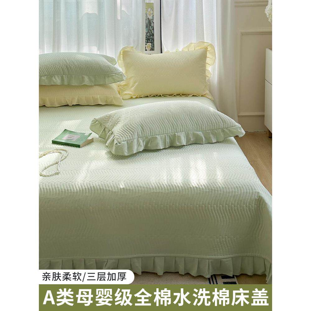 纯棉床盖2024新款四季通用榻榻米专用全棉床单加厚单人炕盖三件套