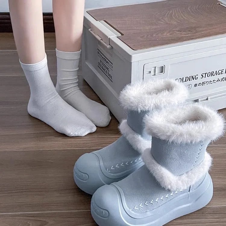 皮毛一体雪地靴女2025冬季新款