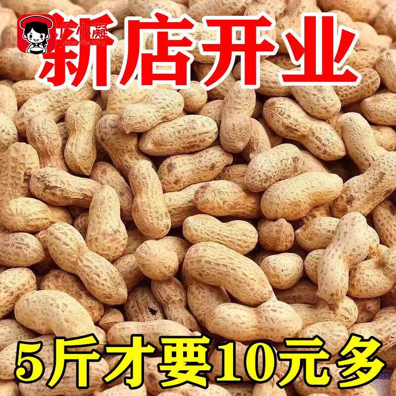 【今日活动】新货原味熟花生现炒现卖正宗铁锅柴火炒花生带壳红皮
