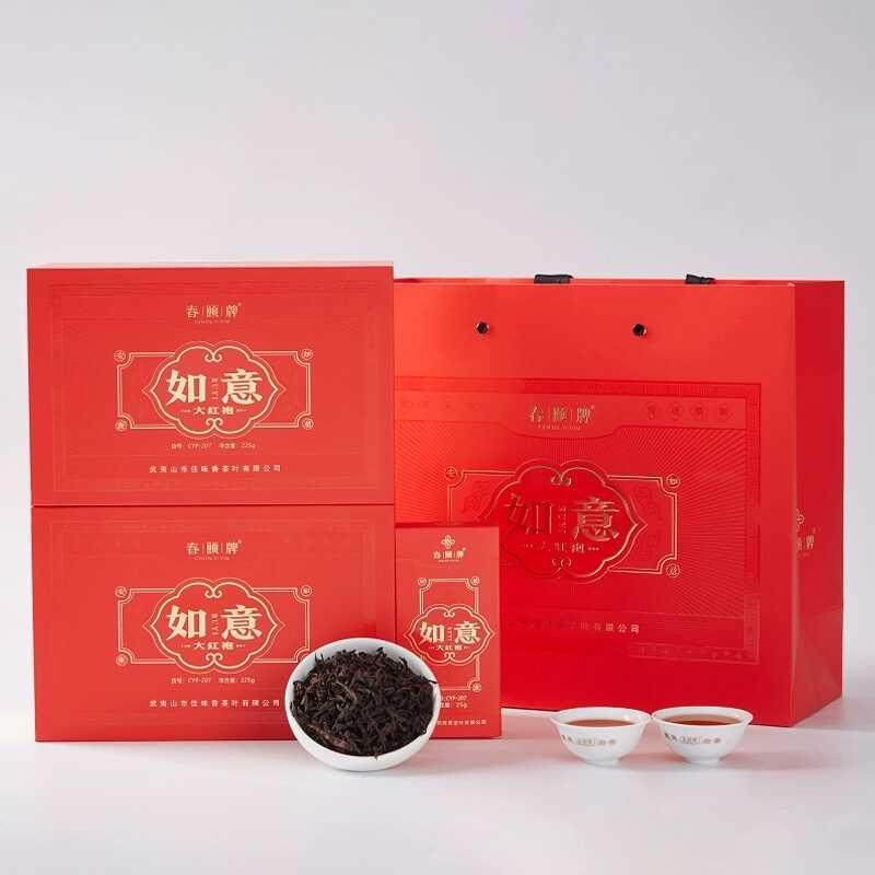 春颐牌 如意大红袍茶叶 武夷岩茶一级乌龙茶 225克/盒 送礼佳品