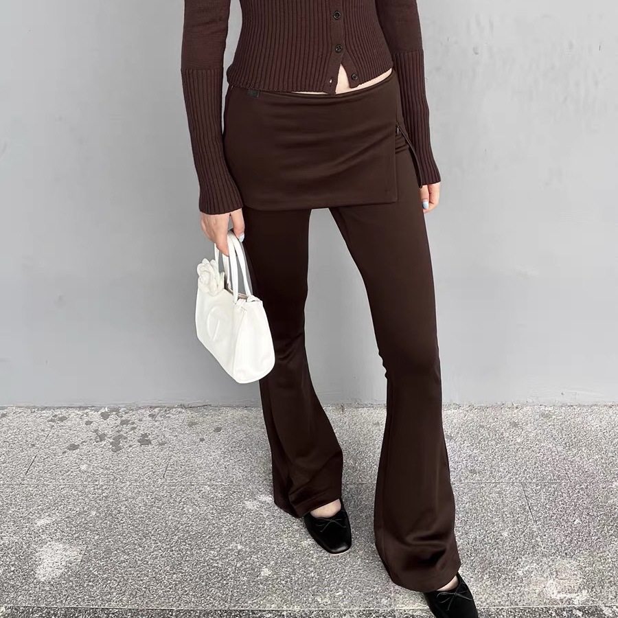 中腰新款修身显瘦弹力假休闲裤