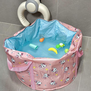 宝宝折叠洗澡盆旅行酒店儿童沐浴桶0-4岁家用户外便携泡澡袋大号