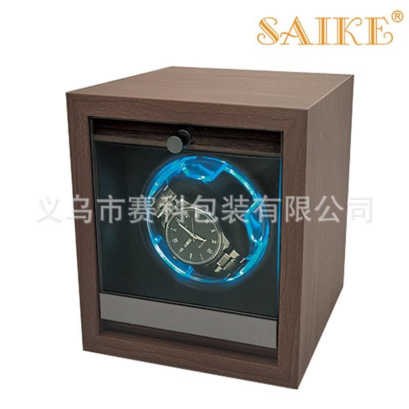 【彩盒款】式黑胡QPE动电桃纹木质立机械手表自摇表器家用动上链