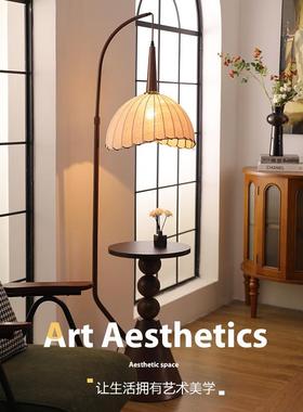 法式床中古风客厅沙发灯落地置物架一体复古钓73903鱼灯卧室头氛