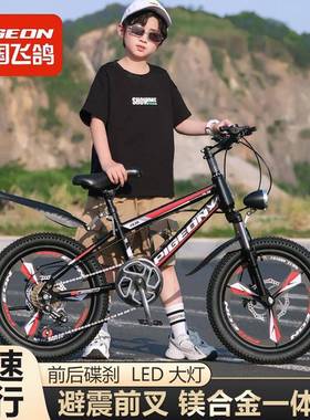 飞XNO鸽自行车65-1儿0-12-1岁小学生单车中大童避震童碟刹山地车