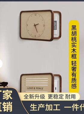 ?3D箱8电表箱F76STSTM装饰画带钟表轻C奢 黑胡桃钟电箱挂遮挡装饰
