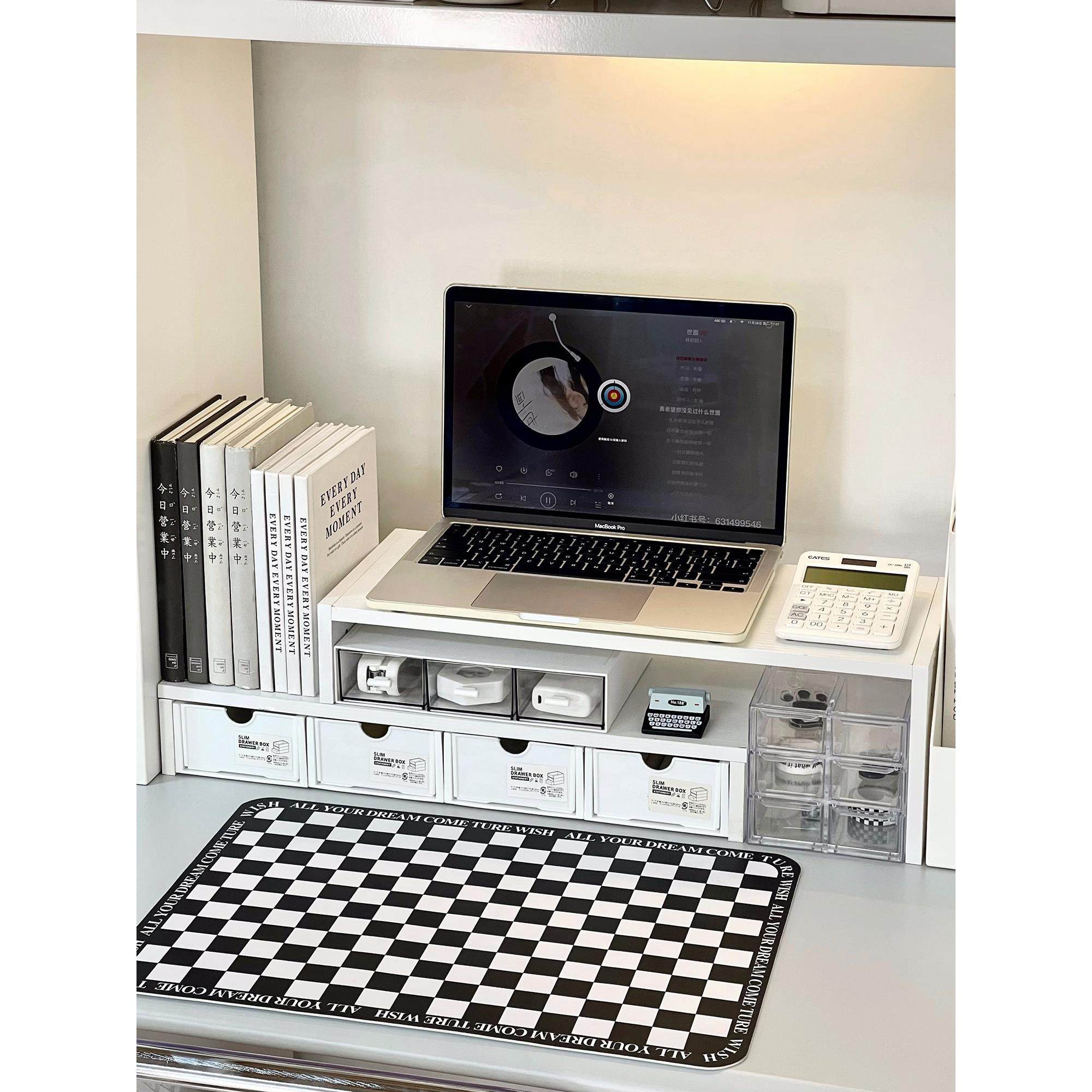 电脑增高架书桌笔记本置物架收纳盒工位显示器支架宿舍桌面收纳架,收纳整理,整理架/置物架/收纳架,淘宝优惠券,粉丝福利购,淘宝优惠卷