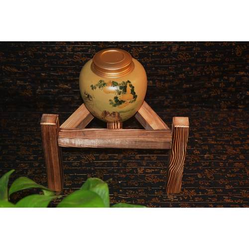 紫砂水箱架酒缸支架实木麦饭石水箱木架底座花盆鱼缸木架三脚架