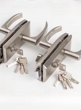 Asid全实心无框办公玻璃隔断隔断墙高隔断玻璃门锁高格栅锁打孔玻