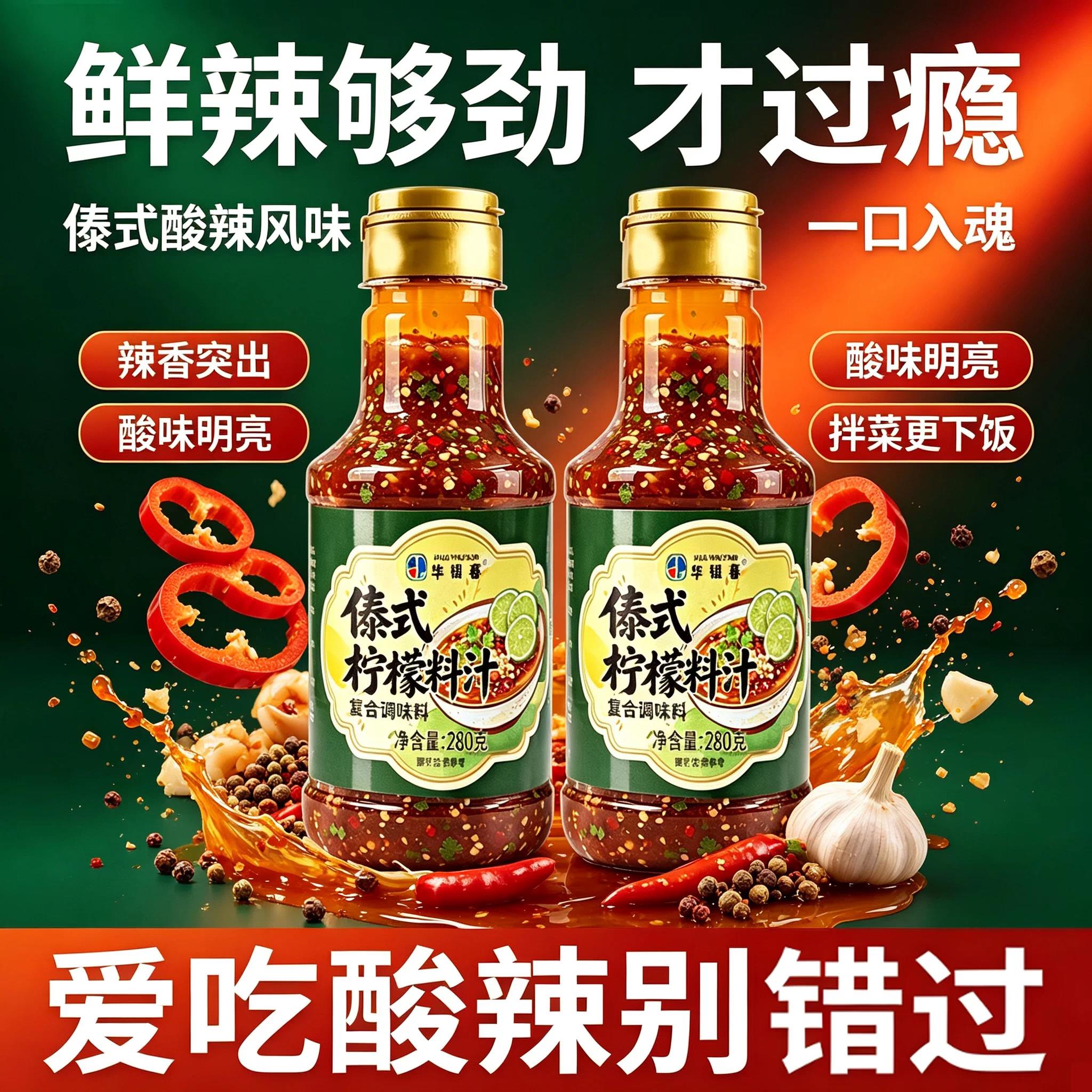 傣式柠檬料汁酸辣凉拌捞汁调味汁