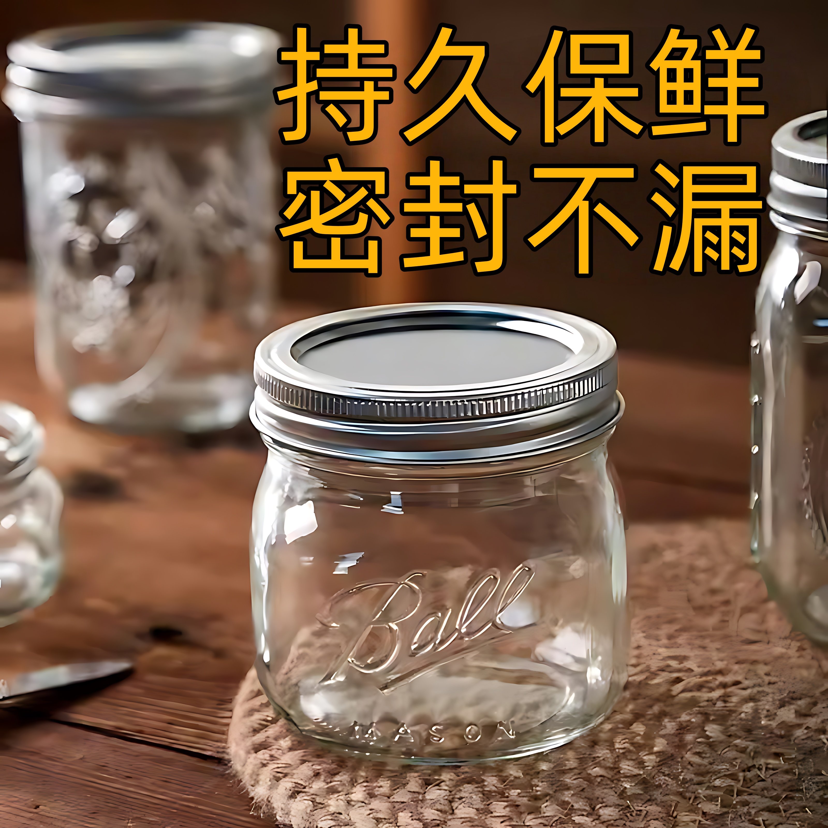 果酱瓶蜂蜜酸奶咖啡真空分装瓶密封收纳罐食品级燕麦杯玻璃梅森瓶