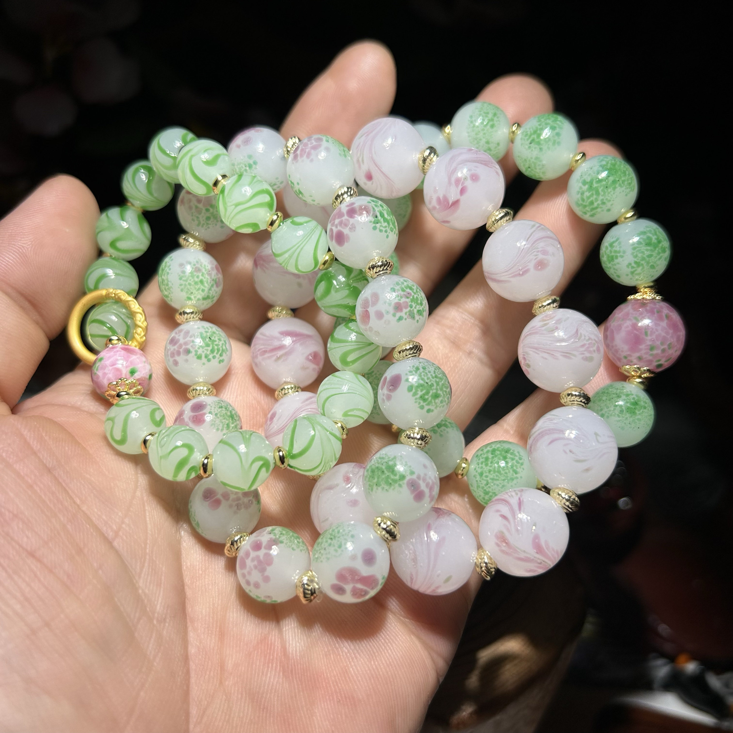 淄博博山琉璃手链山东项链配饰品精致可爱玻璃手串轻奢小众纪念品图片