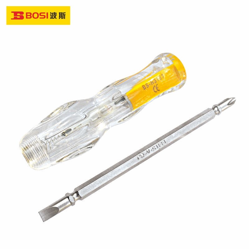 波斯 两用测电笔 两用螺丝批带电笔验电笔铬钒钢BS453103