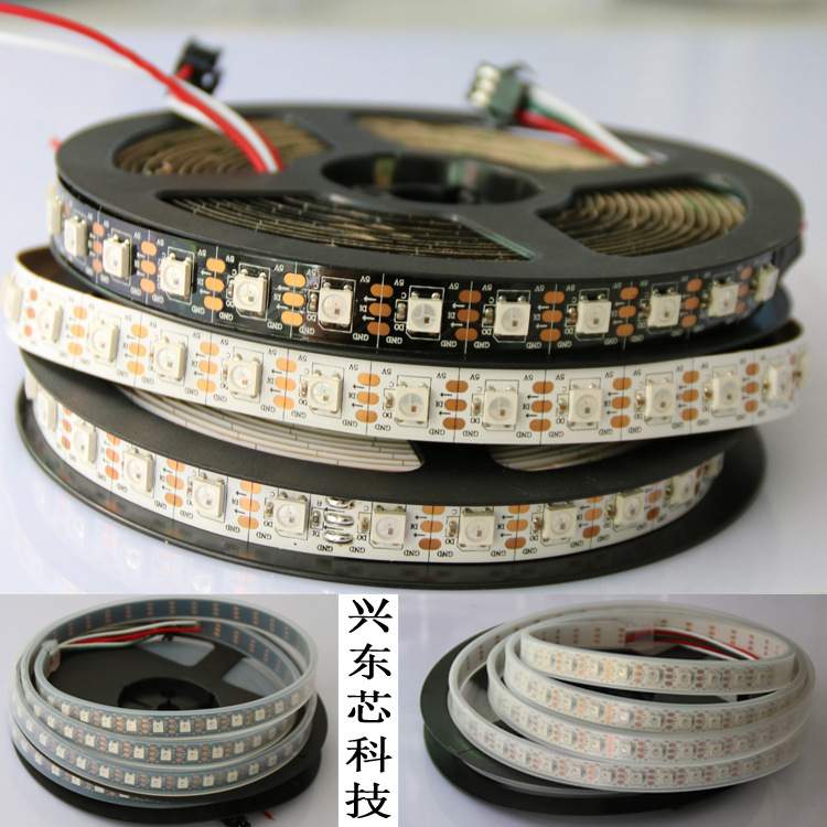 WS2812B全彩内置ICSK6812驱动LDE贴片5050灯珠RGB跑马60灯5V低压
