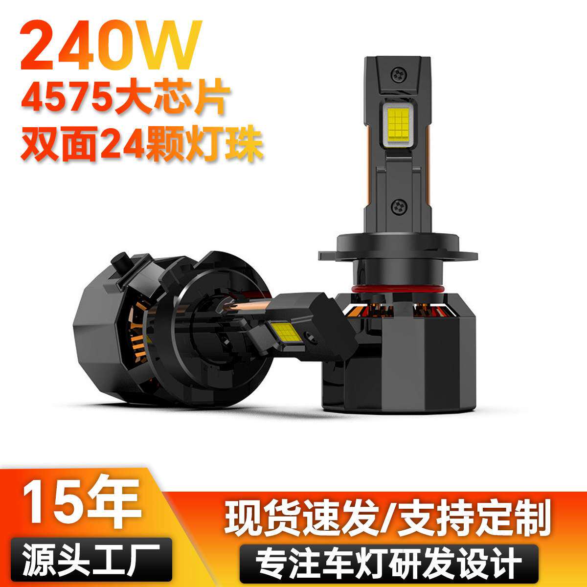 新款led汽车大灯高亮聚光大功率双铜管前大灯汽车LED车灯灯泡