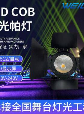 舞台灯光200W大功率LEDCOB面光帕灯双色温暖白染色灯带遮光叶