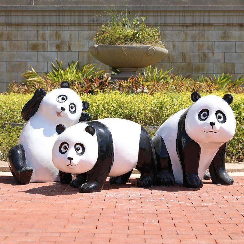 户卡通熊动猫摆件外玻璃钢物雕塑园绿林景观公园35102地庭院幼儿
