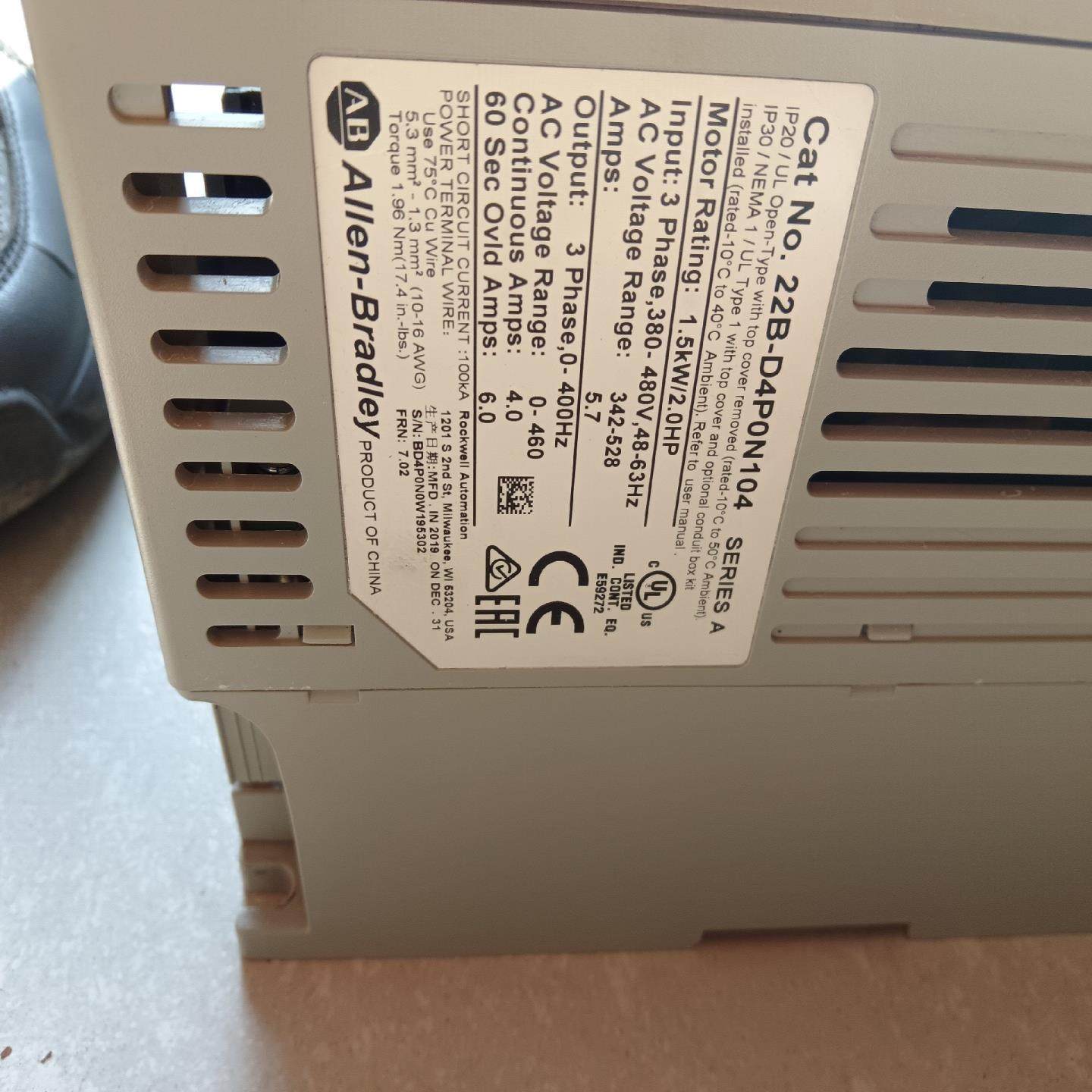 变频器AB变频器22B-D4PON104测试包好~议价,3C数码配件,其它配件,淘宝优惠券,粉丝福利购,淘宝优惠卷