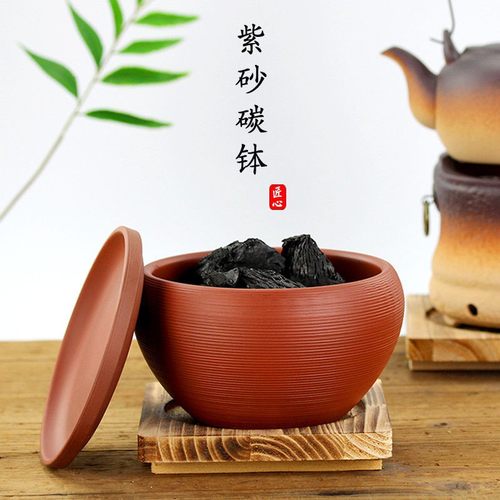 灭碳桶粗陶复古仿古带盖碳钵容器灭碳罐木垫夹碳家用木炭收纳碳神