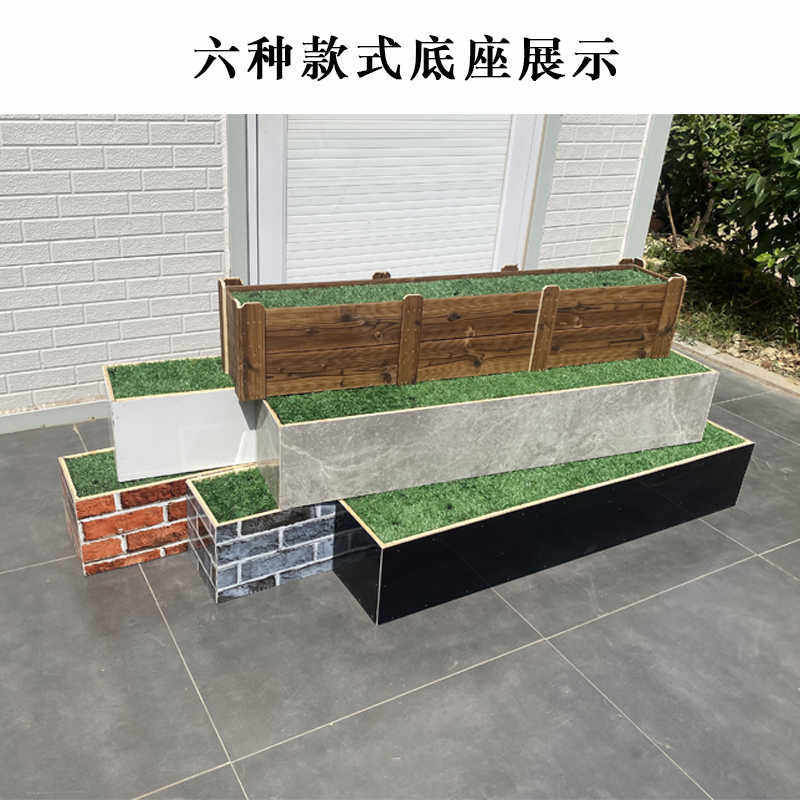 仿真竹子底座防腐木花箱栅栏仿生竹子装饰隔断假竹子仿真植物底座