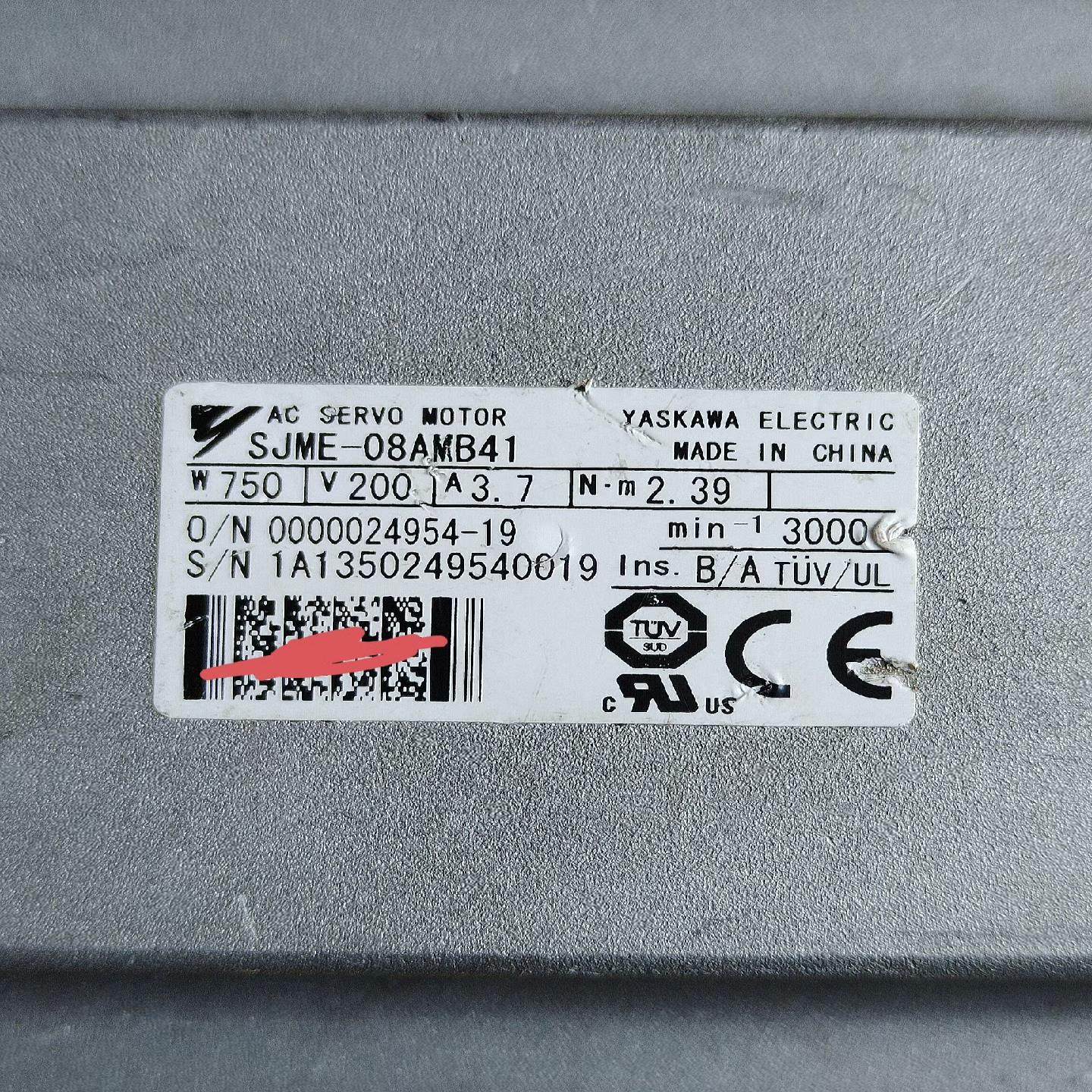 【汇生】安川750W电机SJME-08AMB41，功能正常，成色不错【议价】