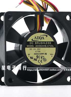 全新ADDA AD0624HB-A72GL6025 24v 0.15A  6CM三线变频器散热风扇