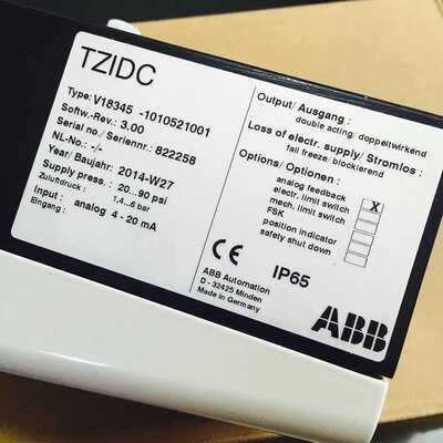 询价~ABB阀门定位器V18345-1010221001 V183