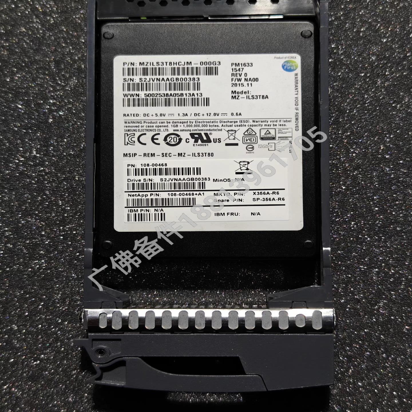 议价~X356A-R6 NETAPP 3.8T SAS SSD 1