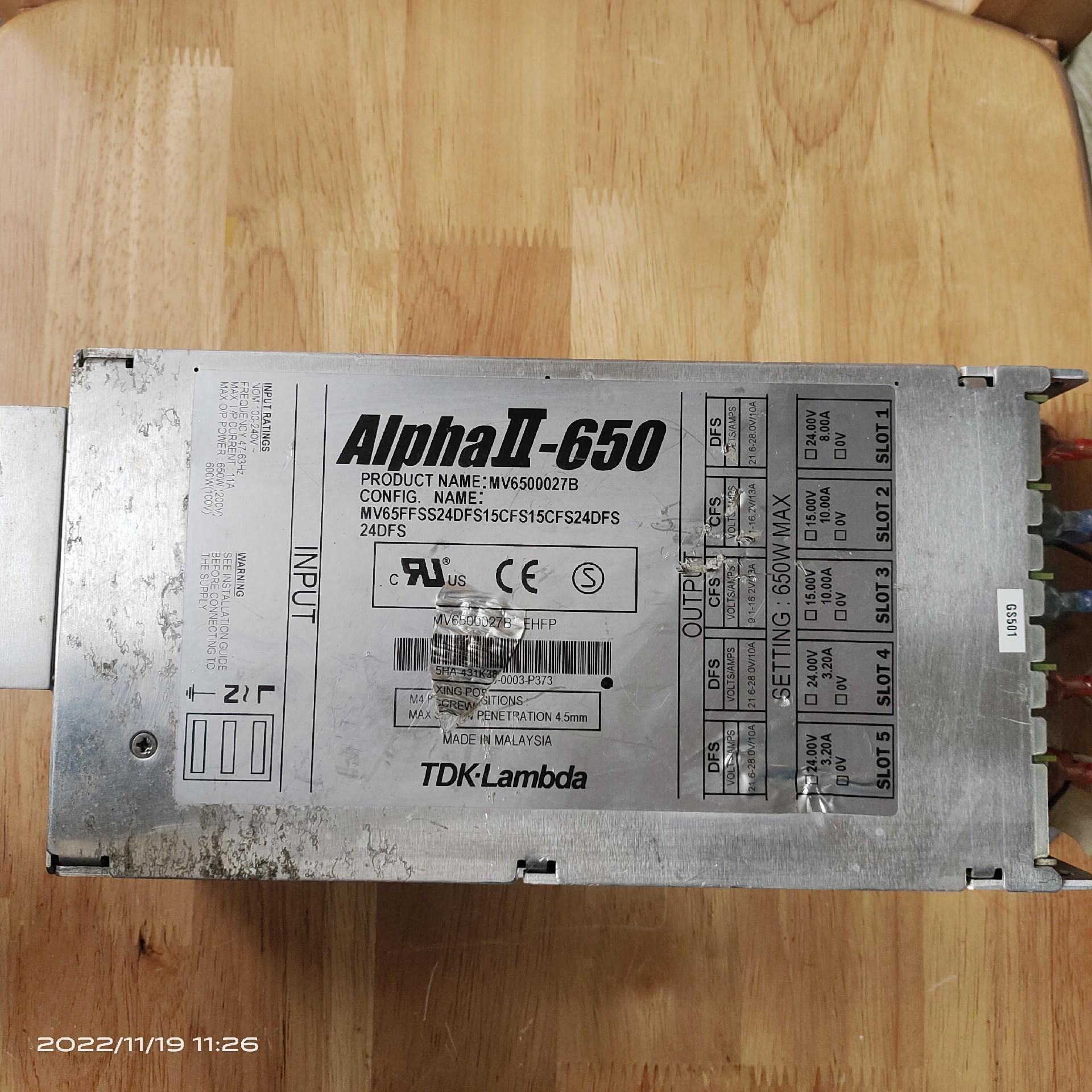 TDK-Lambda Alpha‖-650电源品相如图（憨憨电子）
