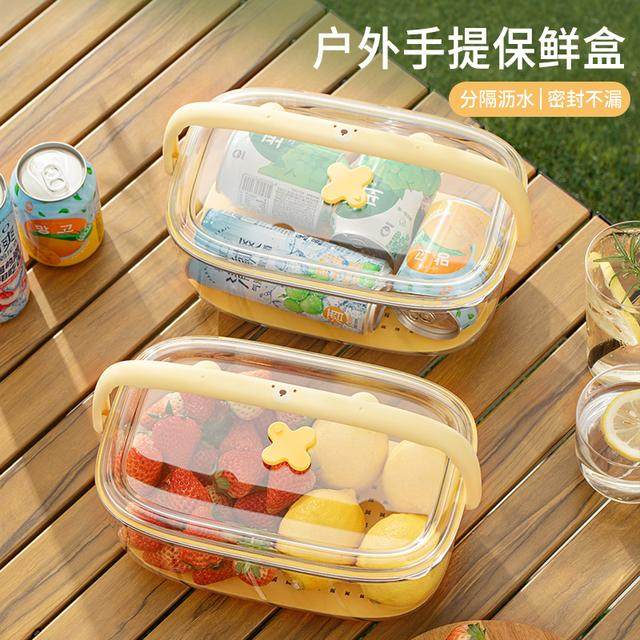 祝氏心宜手提保鲜盒家用郊游野炊密封盒便捷透明大容量水果收纳盒,厨房/烹饪用具,密封罐,淘宝优惠券,粉丝福利购,淘宝优惠卷