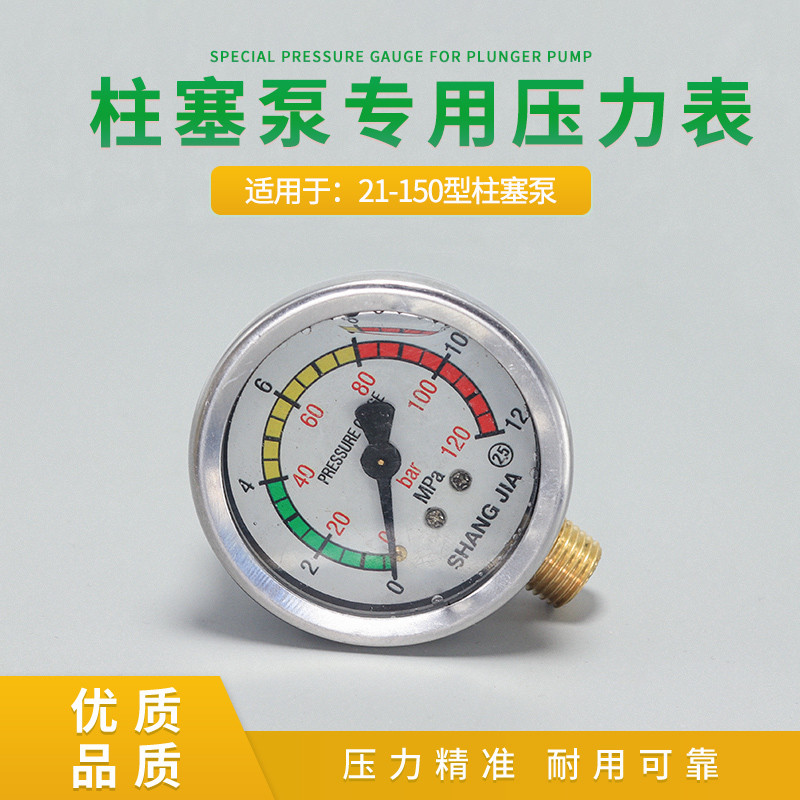 22/26/30/40/60/80型农用三缸柱塞泵农药打药机配件油浸式压力表