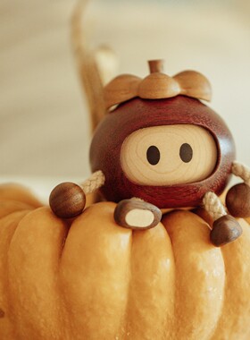 原上城山竹可爱特别实木家居桌面小摆件装饰品原创设计日常礼物