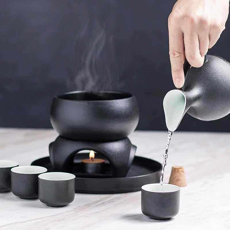 陶瓷温酒器花雕酒黄酒温酒壶中式烫酒壶家用热酒器煮酒壶酒具套装