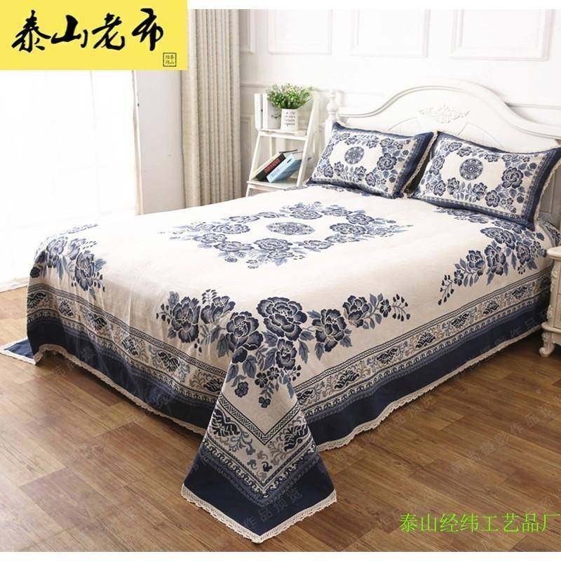 5V75单ZV7棉麻床单粗布三件老套床盖F756T9S9双人床单枕巾布Z艺加