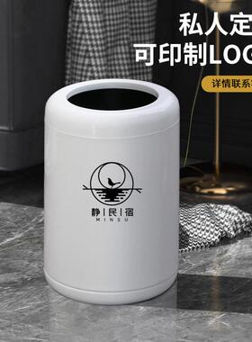 高12597颜值不垃钢圾桶家客用厅卧室酒店简锈约轻奢圆形无盖